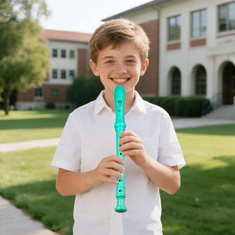 SDREAM Soprano Recorder Instrument For Kids - German Fingering 8 Hole Beginner Music Recorder Flute With Cleaning Rod, Leather Packaging & Fingering Chart - Image 2